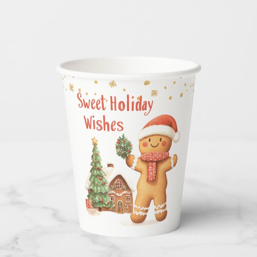 Gingerbread man Christmas Tree Pappbecher (Rückseite)