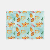 Gingerbread Man Christmas Tree Pattern Fleecedecke (Vorderseite (Horizontal))