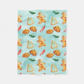 Gingerbread Man Christmas Tree Pattern Fleecedecke (Vorderseite)