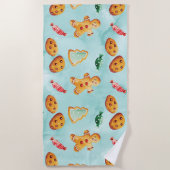 Gingerbread Man Christmas Tree Pattern Strandtuch (Vorderseite)