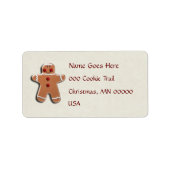 Gingerbread Man Cookie Adressaufkleber (Vorne)