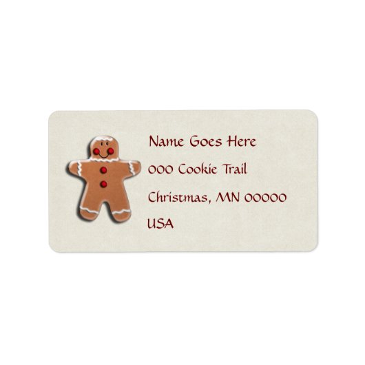 Gingerbread Man Cookie Adressaufkleber (Vorne)