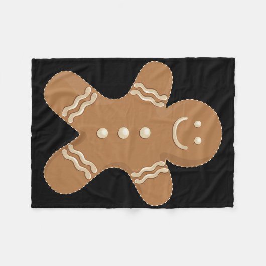 Gingerbread Man Cookie Biscuit Futter Weihnachten Fleecedecke (Vorderseite (Horizontal))