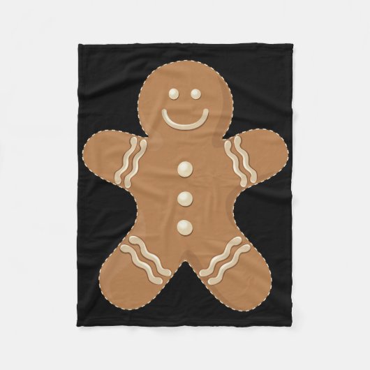 Gingerbread Man Cookie Biscuit Futter Weihnachten Fleecedecke (Vorderseite)