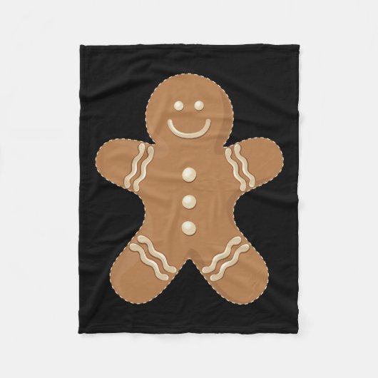 Gingerbread Man Cookie Biscuit Futter Weihnachten Fleecedecke (Vorderseite)