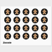 Gingerbread Man Cookie Biscuit Futter Weihnachten Runder Aufkleber (Blatt)