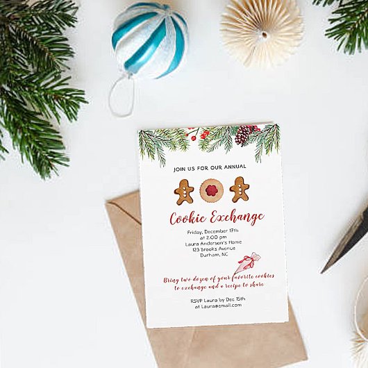 Gingerbread man Cookie Exchange Party Einladung