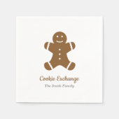 Gingerbread Man Cookie Exchange Serviette (Vorderseite)