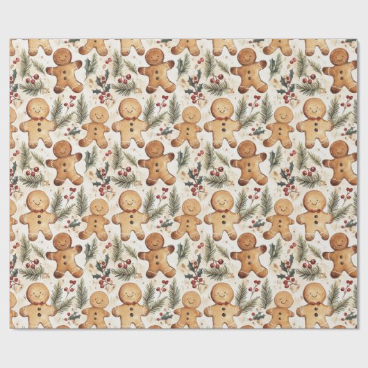 Gingerbread Man Cookie Geschenkpapier (Flach)