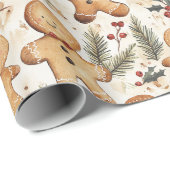 Gingerbread Man Cookie Geschenkpapier (Rolleneckpunkt)