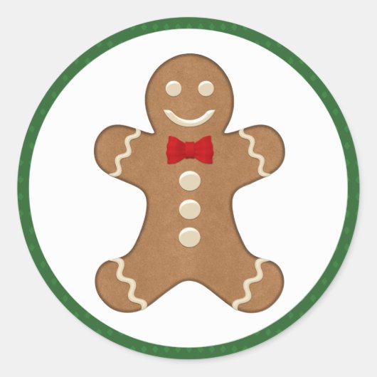 Gingerbread Man Cookie Holiday Stickers (Vorderseite)