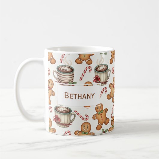 Gingerbread man cookie Hot Chocolate Holiday gift  Kaffeetasse (Links)