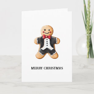 Gingerbread Man Cookie in Tuxedo Karte