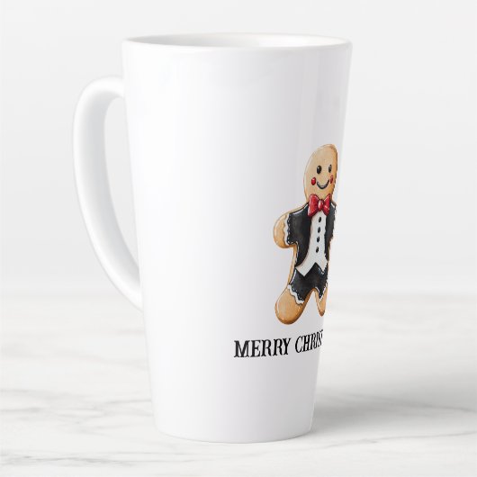 Gingerbread Man Cookie in Tuxedo Milchtasse (Linke Ecke)