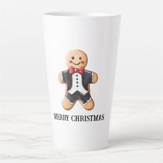 Gingerbread Man Cookie in Tuxedo Milchtasse (Vorderseite)