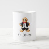 Gingerbread Man Cookie in Tuxedo Weihnachten Jumbo-Tasse (Vorderseite)