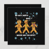 Gingerbread Man Cookie Mein Hintern Hurts Funny Ch Einladung (Vorne/Hinten)