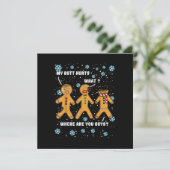 Gingerbread Man Cookie Mein Hintern Hurts Funny Ch Einladung (Stehend Vorderseite)