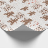Gingerbread Man Cookie Men House Weihnachtsfeierta Geschenkpapier (Ecke)