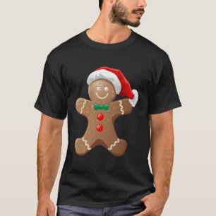 Gingerbread Man Cookie mit dem Weihnachtsmann Hat T-Shirt