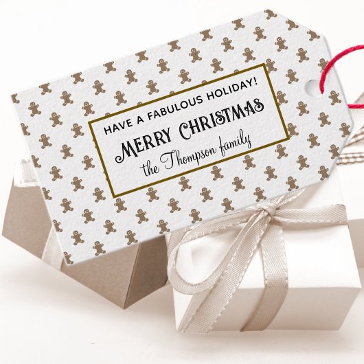 Gingerbread Man Cookie Pattern Frohe Weihnachten 1 Geschenkanhänger