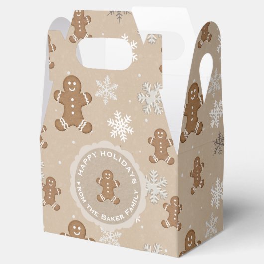 Gingerbread Man Cookie Personalisierter Schnee Geschenkschachtel (Geöffnet)
