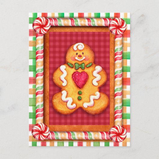 Gingerbread Man Cookie Postkarte (Vorderseite)