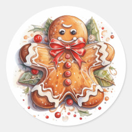 Gingerbread Man Cookie Runder Aufkleber