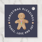 Gingerbread Man Cookie Segen Frieden Liebe Freude Geschenkanhänger (Rückseite)