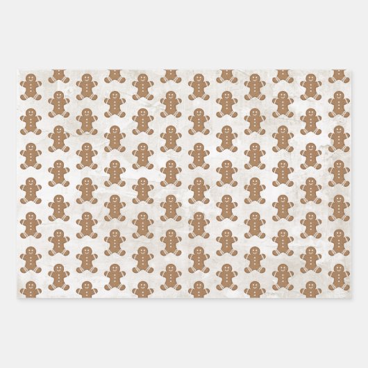Gingerbread Man Cookie Snowflake Holiday Baking Geschenkpapier Set (Vorderseite 3)