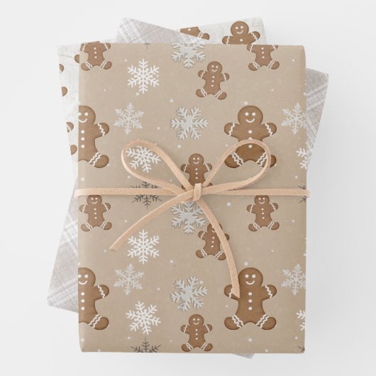Gingerbread Man Cookie Snowflake Holiday Baking Geschenkpapier Set (Beispiel)