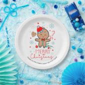 Gingerbread Man Cookie Snowflakes Frohe Weihnachte Pappteller (Party)
