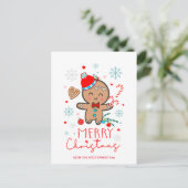 Gingerbread Man Cookie Snowflakes Frohe Weihnachte Postkarte (Stehend Vorderseite)