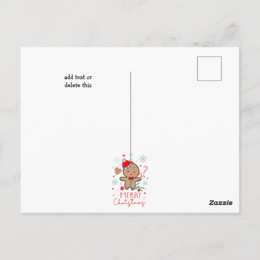 Gingerbread Man Cookie Snowflakes Frohe Weihnachte Postkarte (Rückseite)