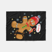 Gingerbread Man Cookie Ugly Sweater Oh Snap Christ Fleecedecke (Vorderseite (Horizontal))