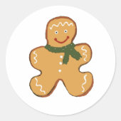 Gingerbread Man Cookie Weihnachtsdesign Runder Aufkleber (Vorderseite)