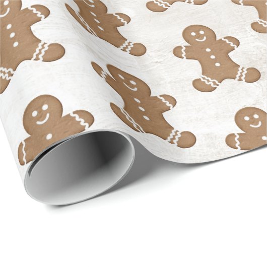 Gingerbread Man Cookie Weihnachtsgebäck Geschenkpapier (Rolleneckpunkt)