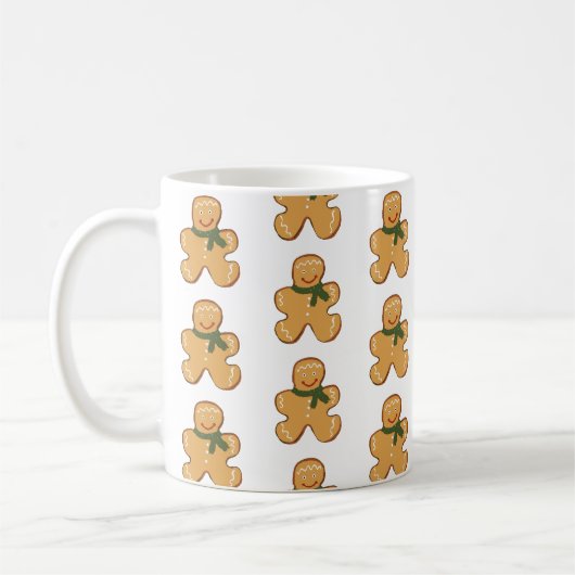 Gingerbread Man Cookie Weihnachtsmuster Kaffeetasse (Links)