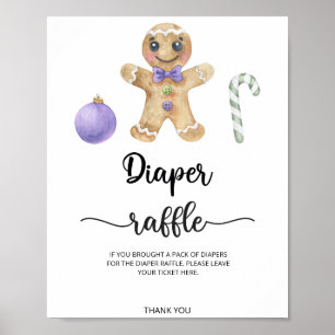 Gingerbread man-Cookie-Windel-Tombola Poster