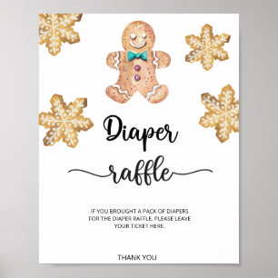 Gingerbread man-Cookie-Windel-Tombola Poster