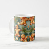 Gingerbread man cookies and stars watercolor art  kaffeetasse (Vorderseite Links)