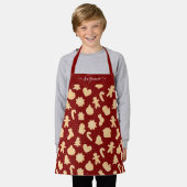 Gingerbread Man Cookies auf dem Muster Red White D Schürze (Getragen)