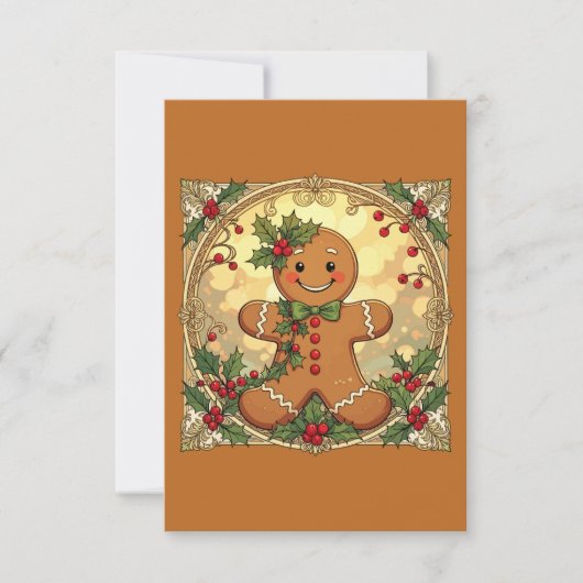 Gingerbread Man Cookies Festive Christmas Einladung (Vorderseite)