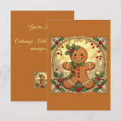 Gingerbread Man Cookies Festive Christmas Einladung (Vorne/Hinten)