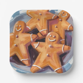 Gingerbread Man Cookies | Frohe Weihnachten Pappteller