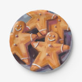 Gingerbread Man Cookies | Frohe Weihnachten Pappteller (Vorderseite)