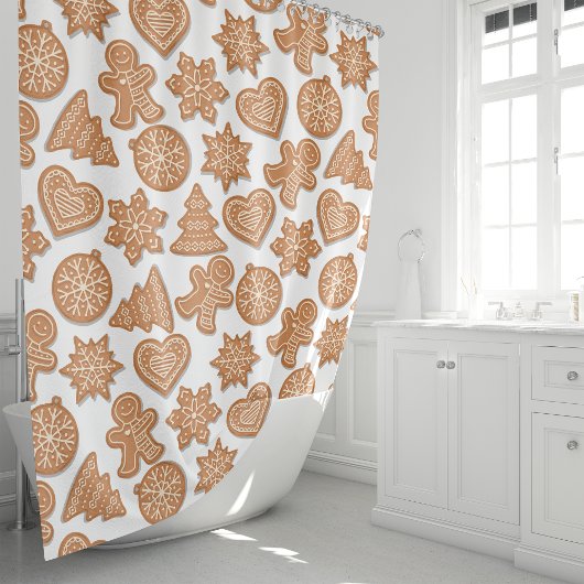 Gingerbread Man Cookies Niedlich Whimsical Weihnac Duschvorhang