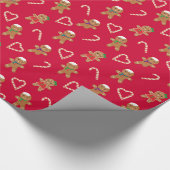 Gingerbread Man Cookies Pattern Geschenkpapier (Ecke)