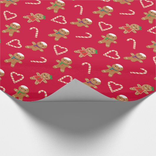 Gingerbread Man Cookies Pattern Geschenkpapier (Ecke)