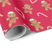 Gingerbread Man Cookies Pattern Geschenkpapier (Rolleneckpunkt)